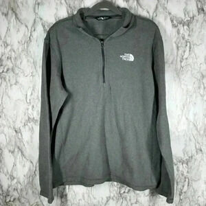 The North Face Mens Medium 1/4 Zip Jacket Gray Fleece Outdoors Hiking Camping